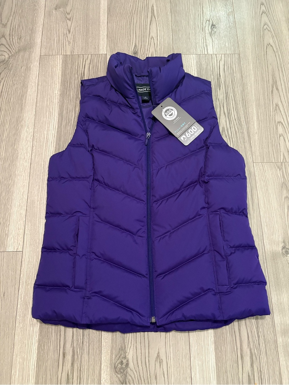 Lands End Purple Puffer Vest Size Small NWT